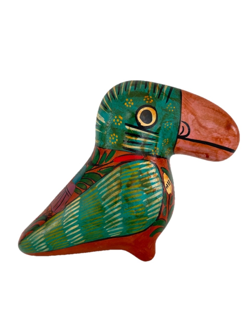 Toucan Bird Pottery Mexico Tropical Colorful Hand Painted Folk Art 5”